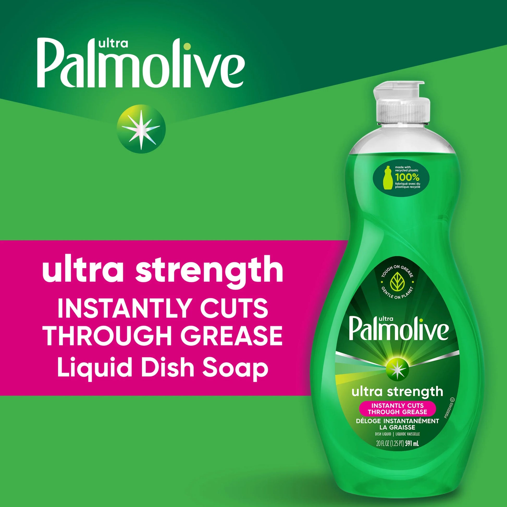 Ultra Strength Liquid Dish Soap, 20 Oz Bottle