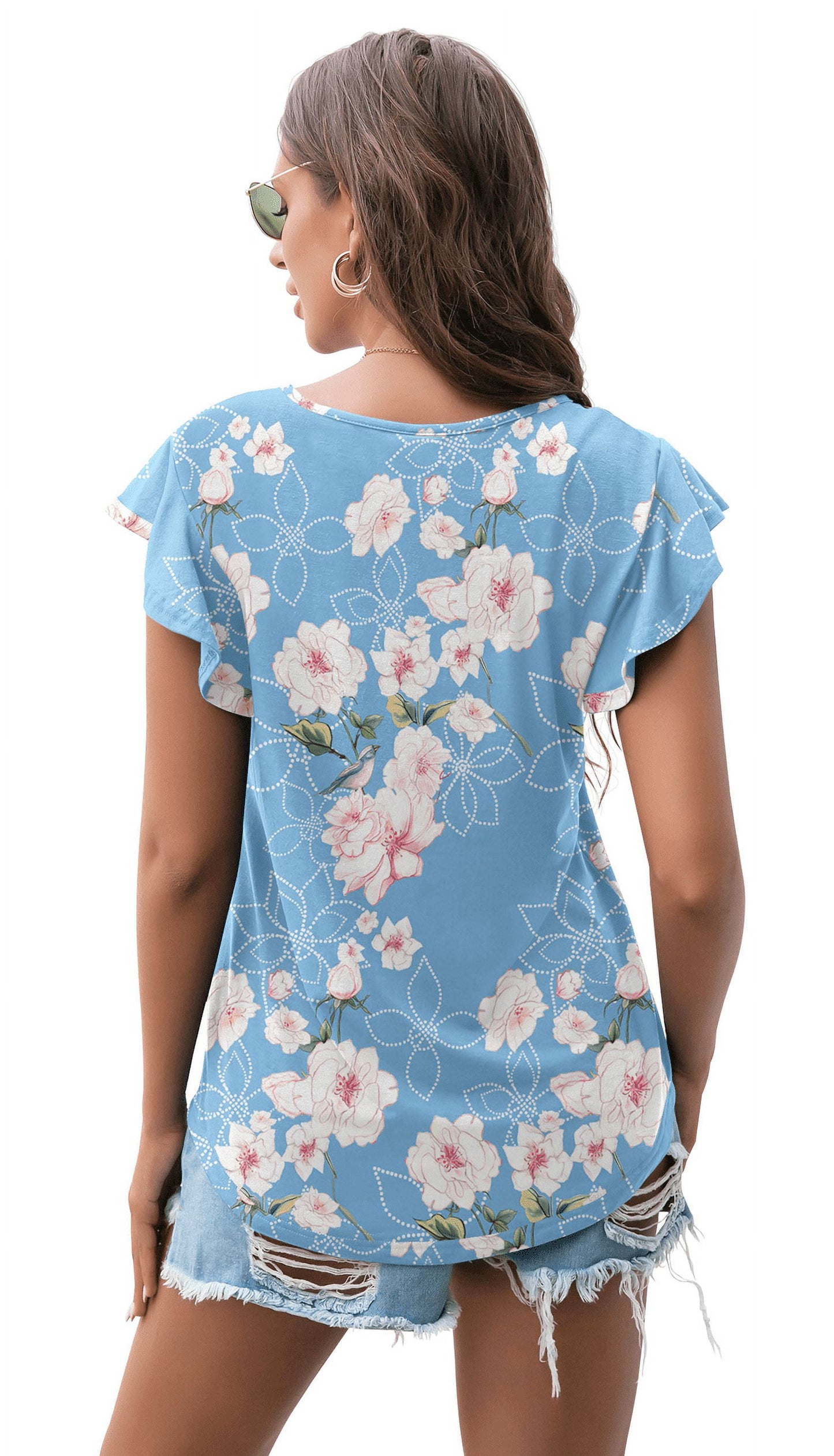 Women'S Summer Casual Tops round Neck Soft Short Sleeves Tops Basic T-Shirt Blouse