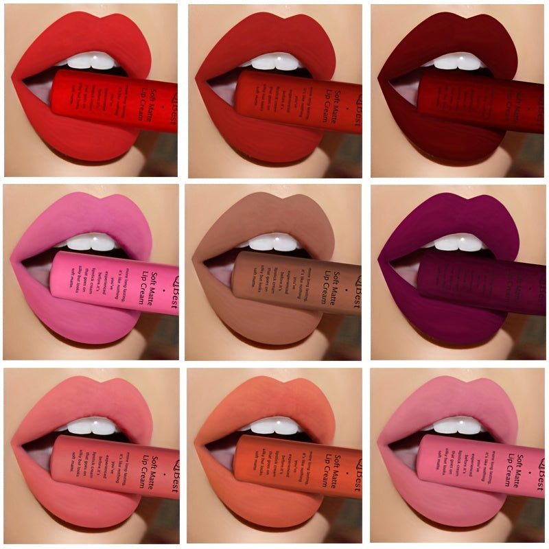 Matte Velvet Lip Glaze, Waterproof Long Lasting Not Easy To Decolor Lip Gloss, Silky Smooth Plumping Lipstick ( 20 Colors ) Valentine's Day Gifts