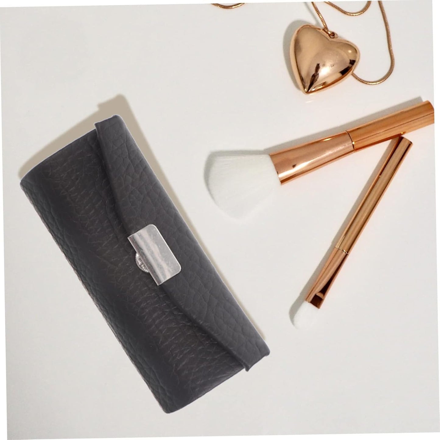 Delicate Lipstick Holder with Mirror Small Leather Lipstick Case for Women for Purse Durable Design with Snap Button for Travel and Daily Use