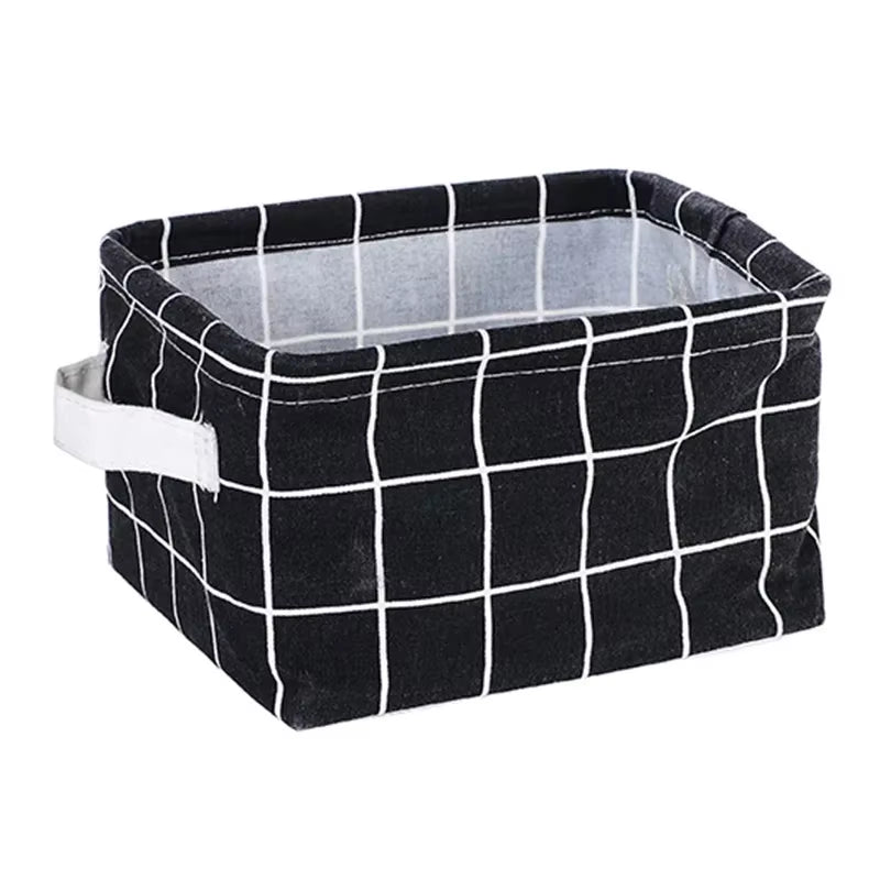 Toy Storage Fabric Foldable Storage Basket Cotton and Hemp Desktop Storage Box Small Fresh Waterproof Storage Basket Storage Box