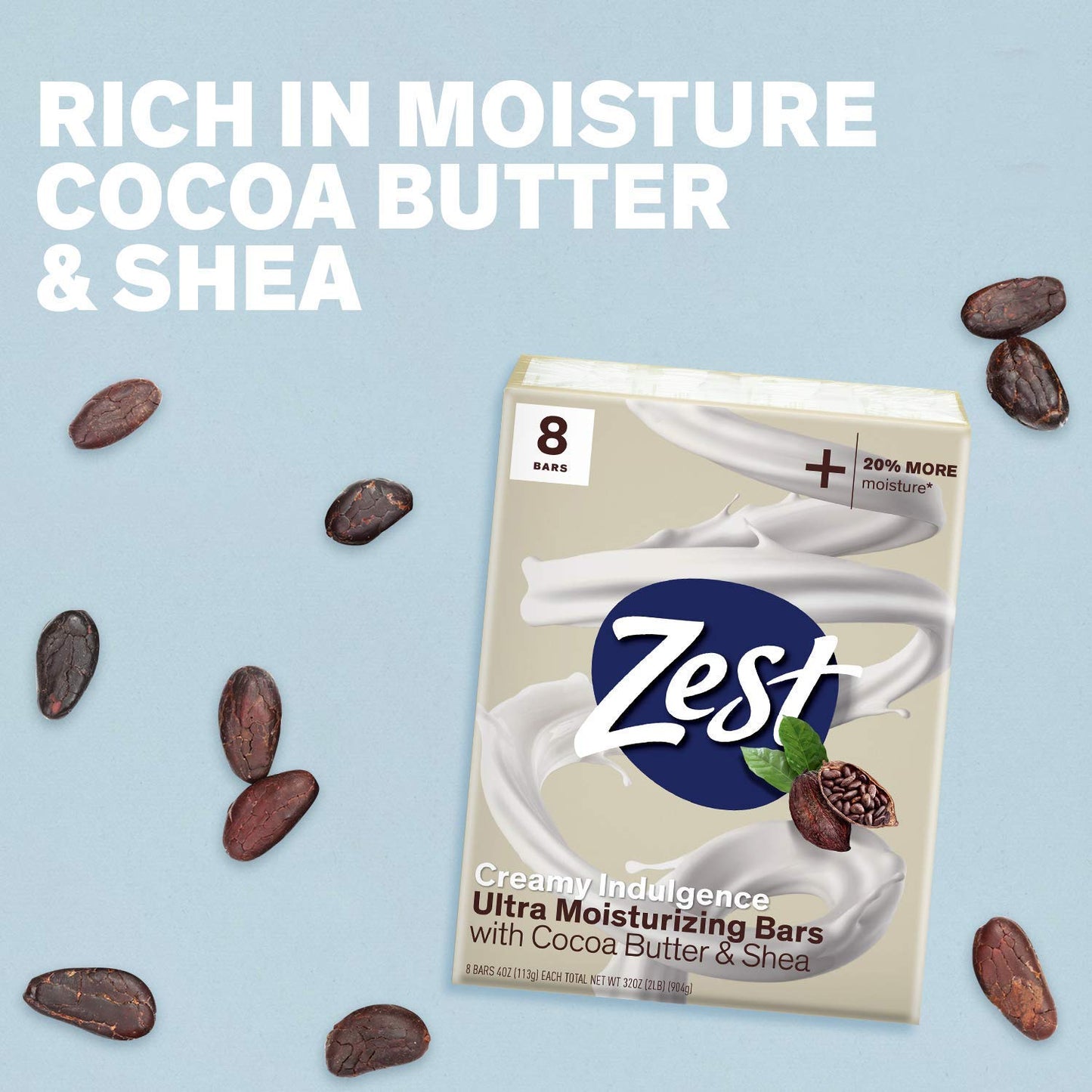 Bar Soap - 8 Bars - Enriched with Cocoa Butter and Shea for Ultra Moisturizing Cleansing - Leaves Your Body Feeling Silky Smooth and Deeply Moisturized