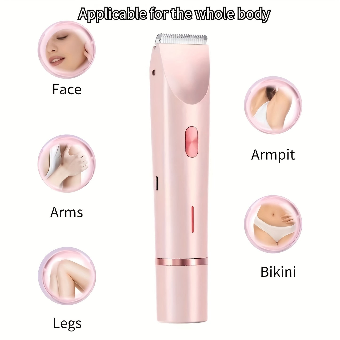 Dual-head Shaver, 2-In-1 Electric Razor For Women, Bikini Trimmer With Limit, Gentle & Clean Hair Trimmer, Women'S Shave Comb, For Face & Arms & Thighs & Body, Purple, Mother'S Day Gift