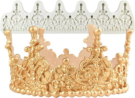 Crown Cake Topper Mold Height 2.8Inch, Filigree Tiara