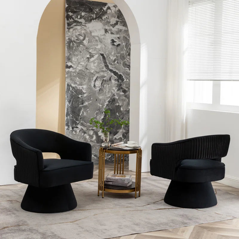 Chynna Velvet Swivel Barrel Chair