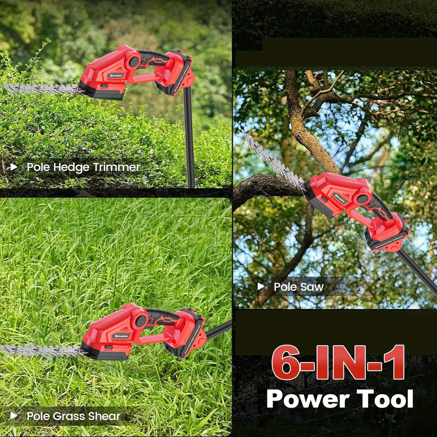 2-in-1 Cordless Hedge & Brush Trimmer with 2 Batteries & Charger, Heavy-Duty 2-in-1 Grass/Weed Cutter, Lithium-Ion Handheld Tool with Replaceable Blades & Storage for Lawn Care, Maintenance ( Plug), Hedge Trimmer, Lawn Trimme