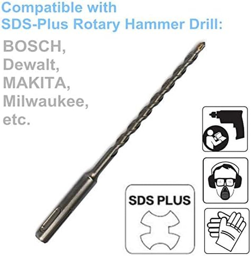 5PCS, SDS plus Hammer Drill Bits, 7/16"X6"
