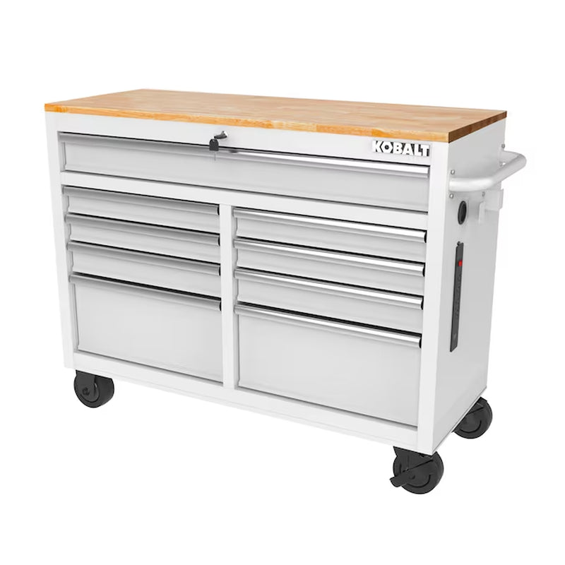 46.1-In L X 37.2-In H 9 -Drawers Rolling Black/Blue Wood Work Bench