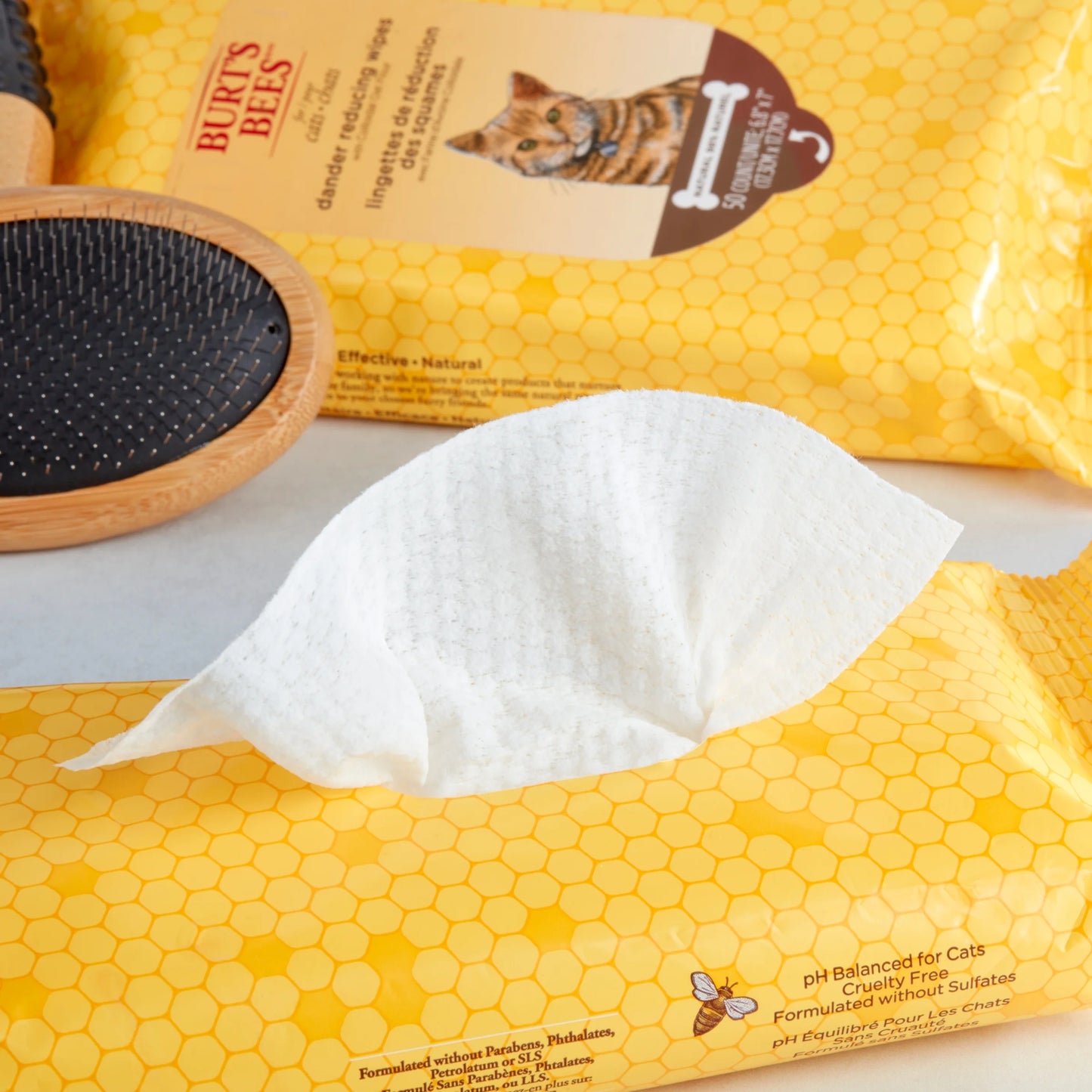 Dander Reducing Grooming Wipes for Cats, 50 Wipes