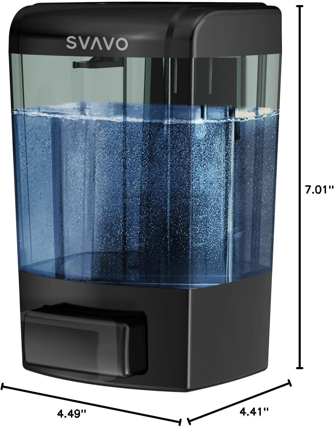 Wall Mounted Soap Dispenser Kitchen Bathroom Manual Soap Dispenser Refillable Hand Soap Pump for Liquid Contianers Shampoo Gel Chamber for Household Commerical 23.7 Fl.Oz (700Ml), Black