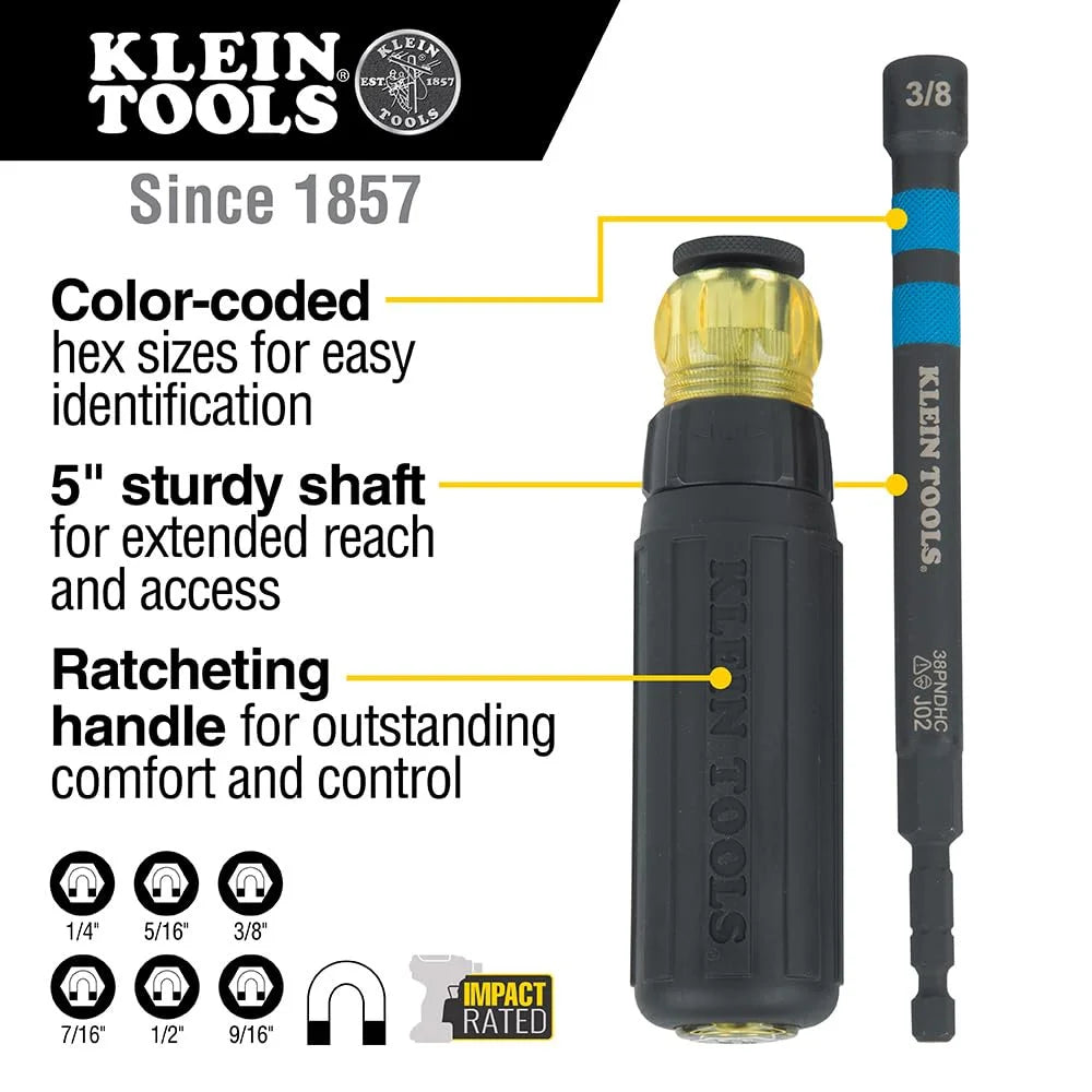 32950 Hollow Magnetic Color-Coded Ratcheting Power Nut Driver