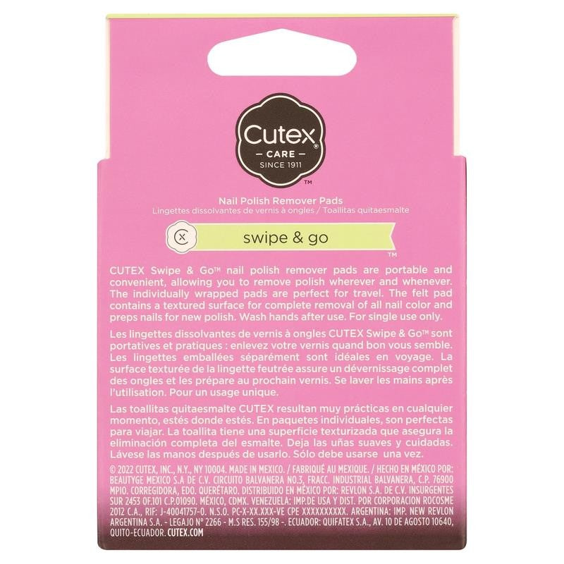 Swipe and Go Nail Polish Remover Pads (Pack of 2)