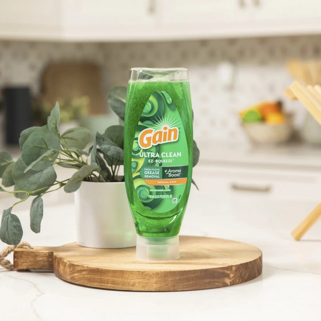 Ultra Original Ez-Squeeze Dish Soap, Dishwashing Liquid, Summer Watermelon, 24.3 Fl Oz