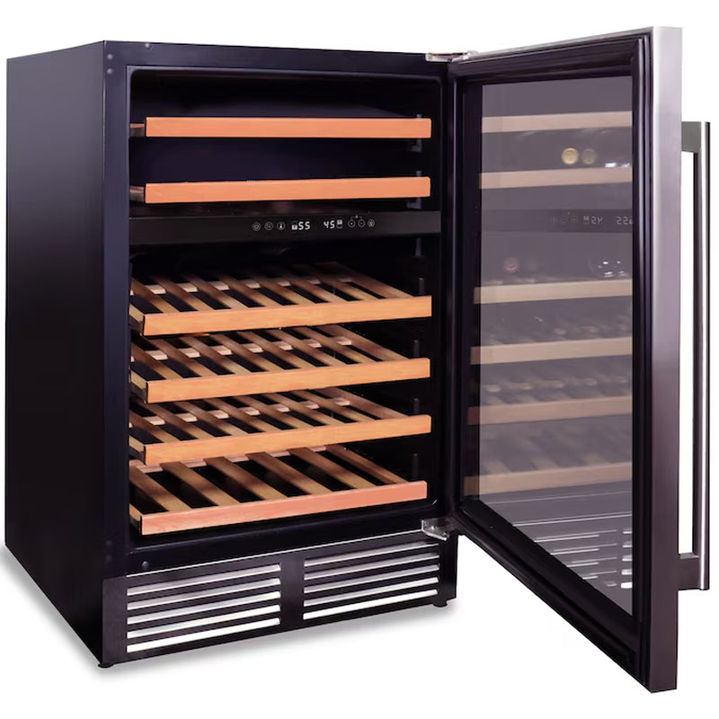 23.50-In W 46 -Bottles Stainless Steel Dual Zone Cooling Built-In Indoor Wine Cooler