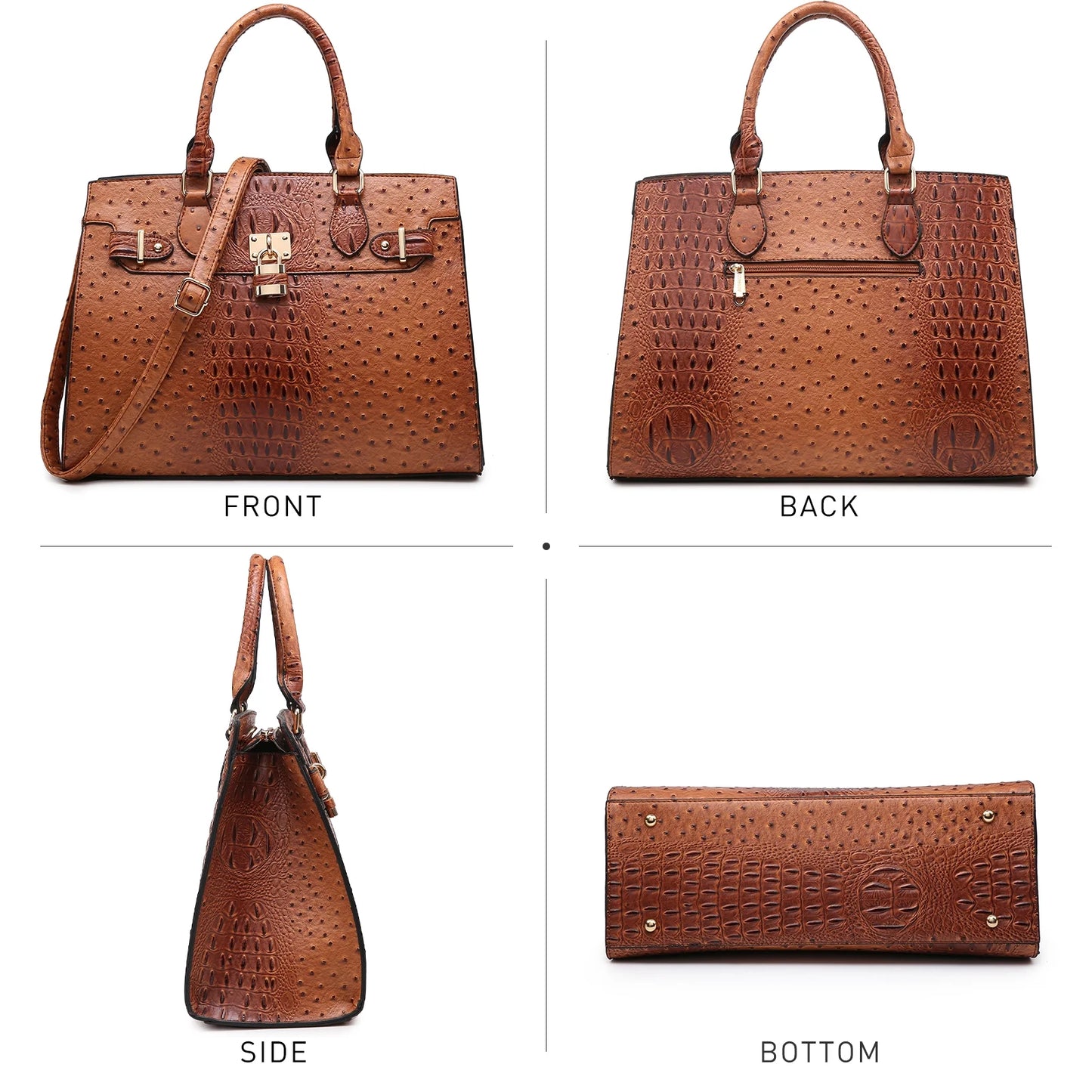 Women Handbags and Purses Ladies Shoulder Bag Top Handle Satchel Tote Work Bag with Matching Clutch
