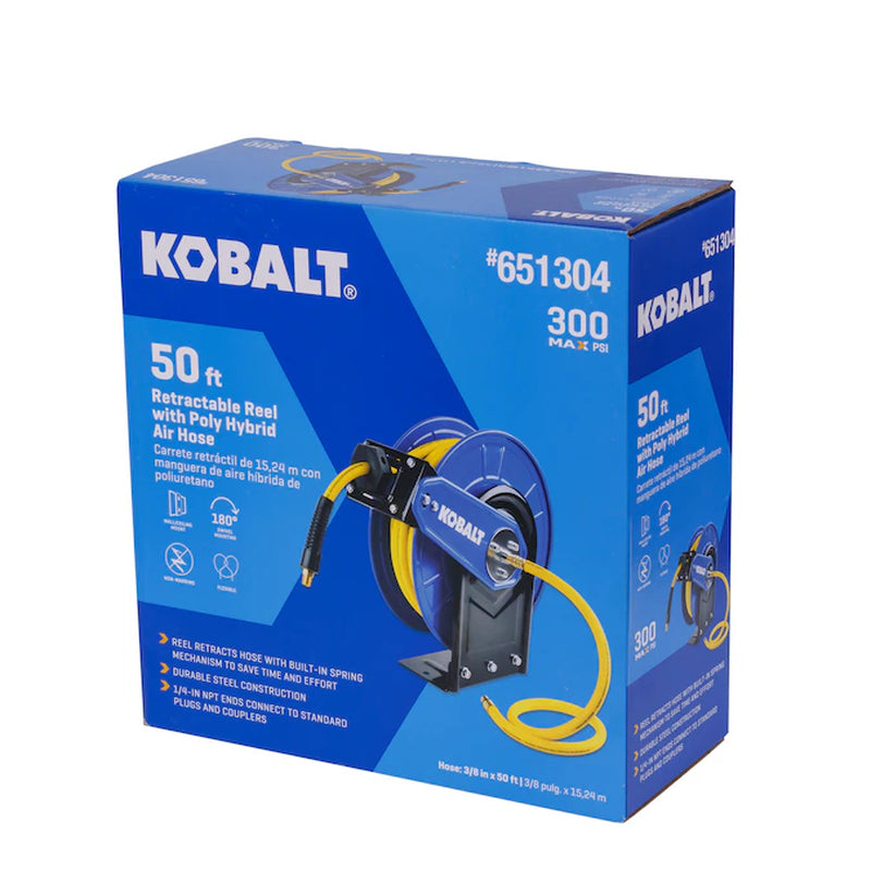 Retractable Hose Reel with 3/8-In X 50-Ft Hybrid Hose