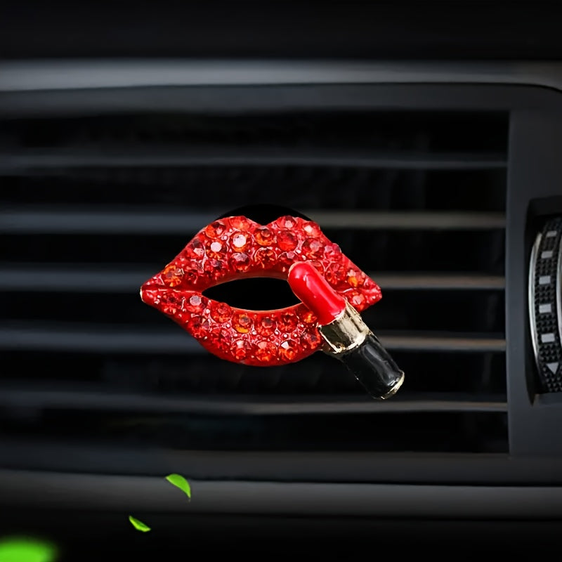 2pcs Car Air Outlet Aromatherapy💕 Clip💯 - Creative Rhinestone Heart Design - Perfume Decoration Clip - For Car Interior - Suitable for Women👑 & Girls - Perfect Gift for Car Lovers💖