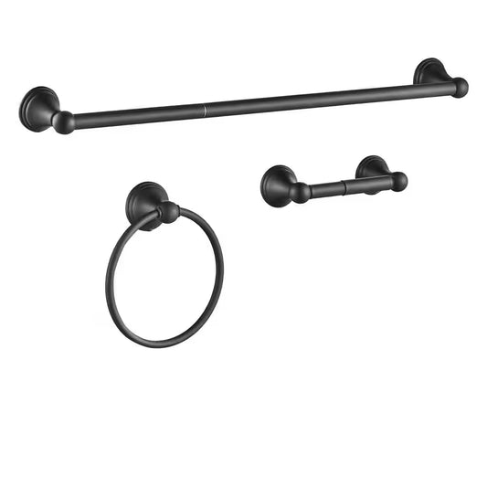 3 -Piece Bath Hardware Set with Included Mounting Hardware in Black