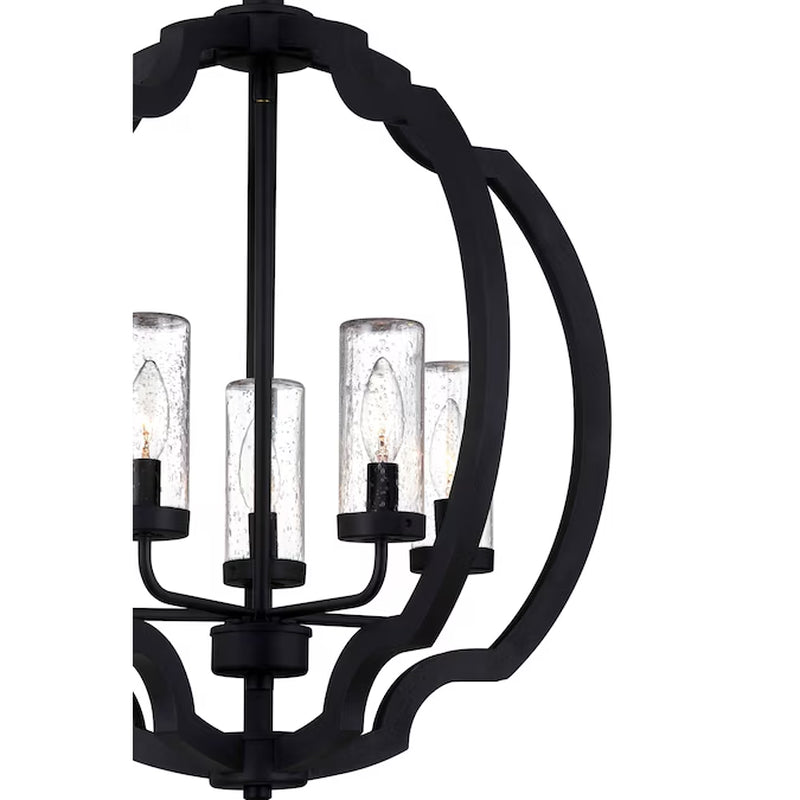 Castleton 5 -Light Matte Black Transitional for Use in Bathrooms, Bedrooms, Dining Rooms, Foyers, Kitchens, Living Rooms Chandelier