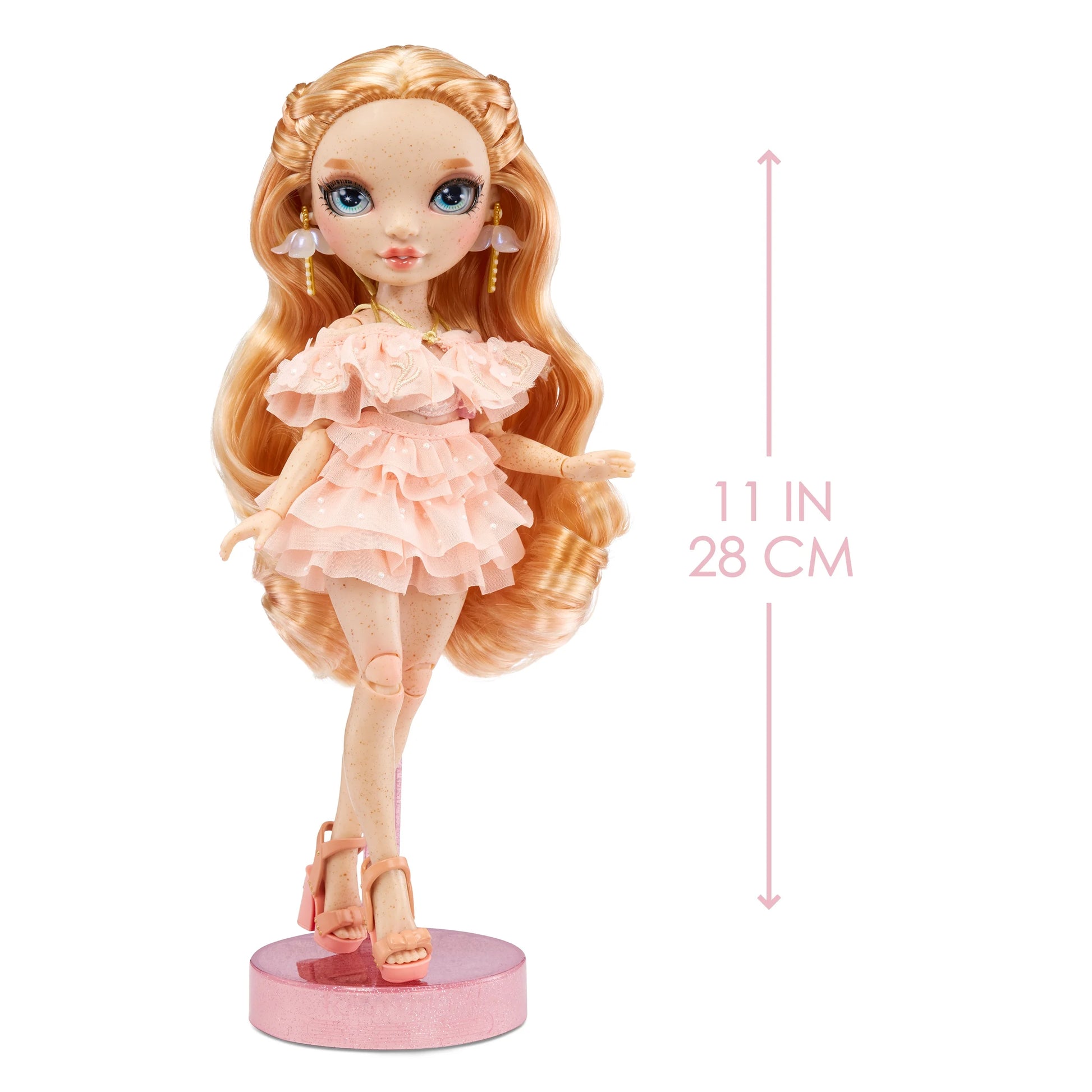 Victoria - Light Pink Fashion Doll, Freckles from Head to Toe. Fashionable Outfit & 10+ Colorful Play Accessories. Kids Gift 4-12 Years and Collectors