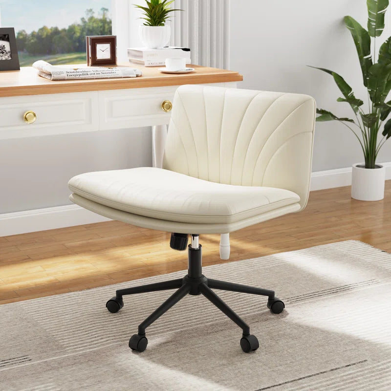 Nevel Office Chair Desk Chair Criss Cross Legged Computer Chair Armless Swivel Make up Chair with Ergonomic Design