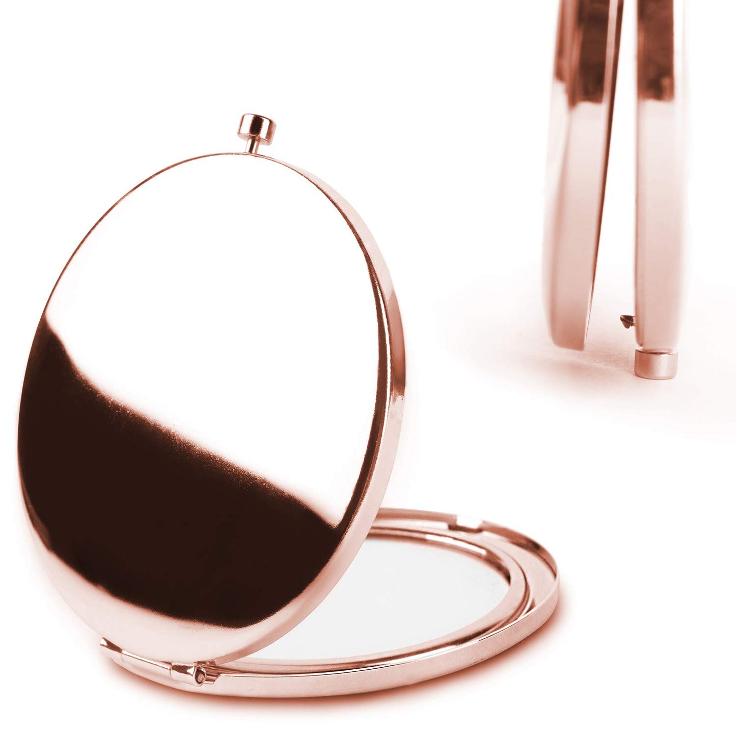 Compact Mirror Rose Gold Makeup Mirror Folding Mini Pocket Mirror Portable Hand Mirror Double-Sided 2 X 1X Magnification for Woman Girls (A-Eiffel Tower)