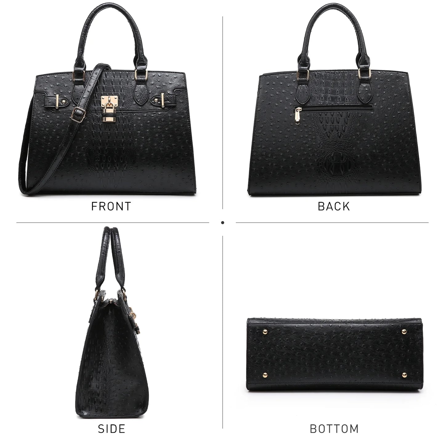 Women Handbags and Purses Ladies Shoulder Bag Top Handle Satchel Tote Work Bag with Matching Clutch