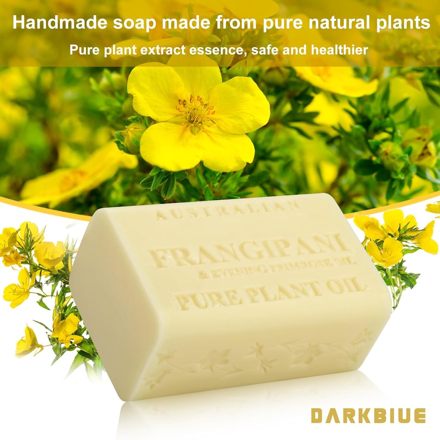 -Australian Natural Bath &Body Soap Bars;Great Scent(Great Fragrance Smell); Cleansing Well ; Skin Feeling Soft; Washing Hair;Shea Moisture Soap Bars(Frangipani Flower)