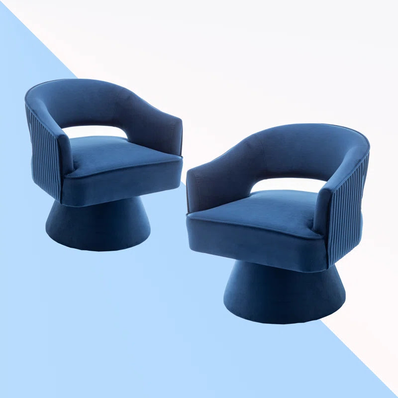 Chynna Velvet Swivel Barrel Chair