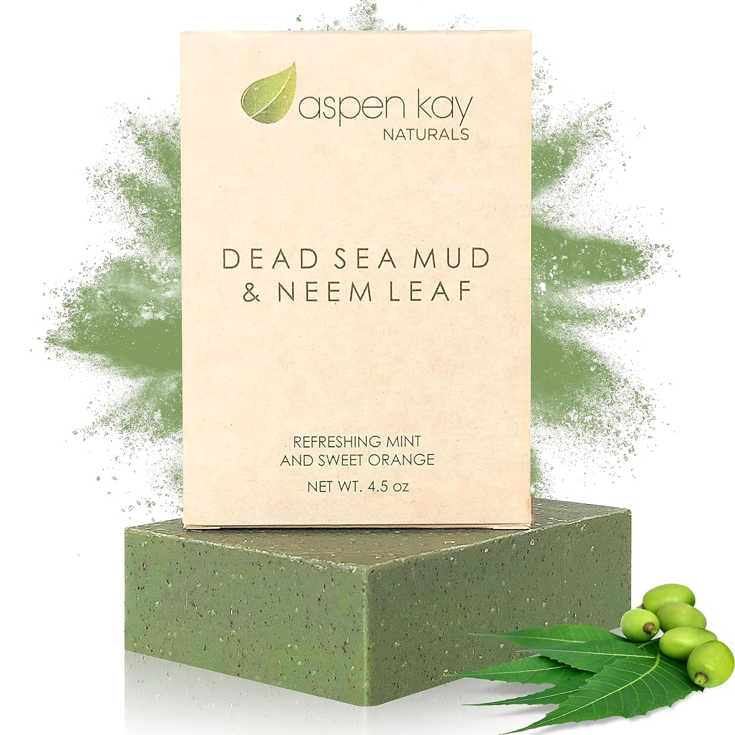 Dead Sea Mud and Neem Soap - with Organic Shea Butter & Olive Oil. a Wonderful Neem Face Wash for All Skin Types. Handmade Soap - Made in USA. 4.5 Oz Bar