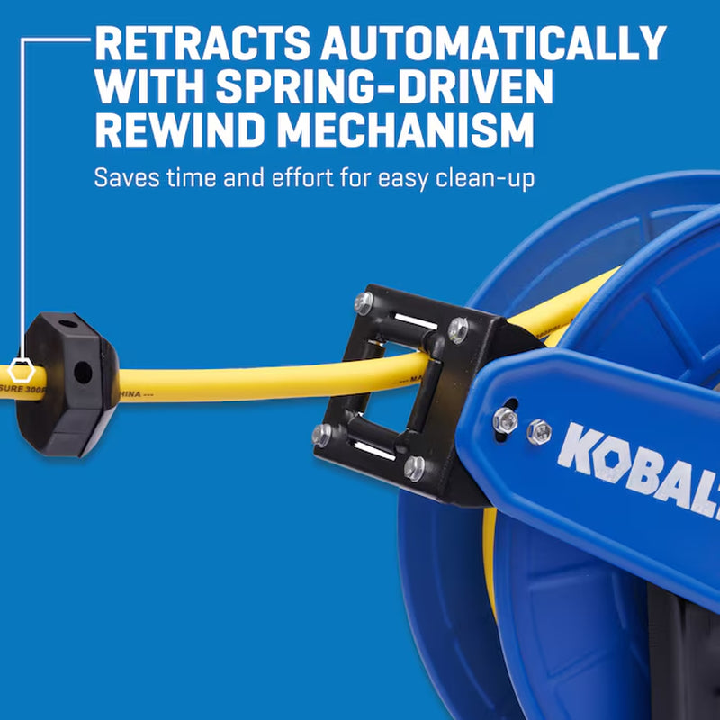 Retractable Hose Reel with 3/8-In X 50-Ft Hybrid Hose