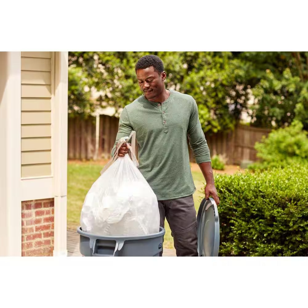39 Gallon Clear Flex Drawstring Outdoor Trash Bags (50-Count)