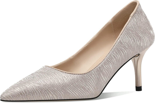2.6 Inch Stiletto Pointed Toe Pumps Party Wedding Dressy Mid Heels Shoes