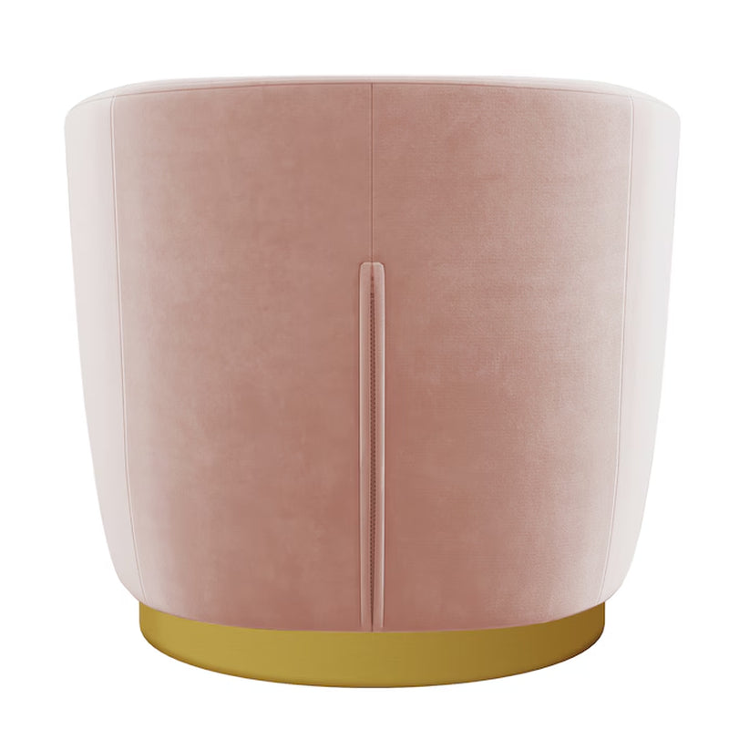 Casual Pink Velvet Swivel Accent Chair