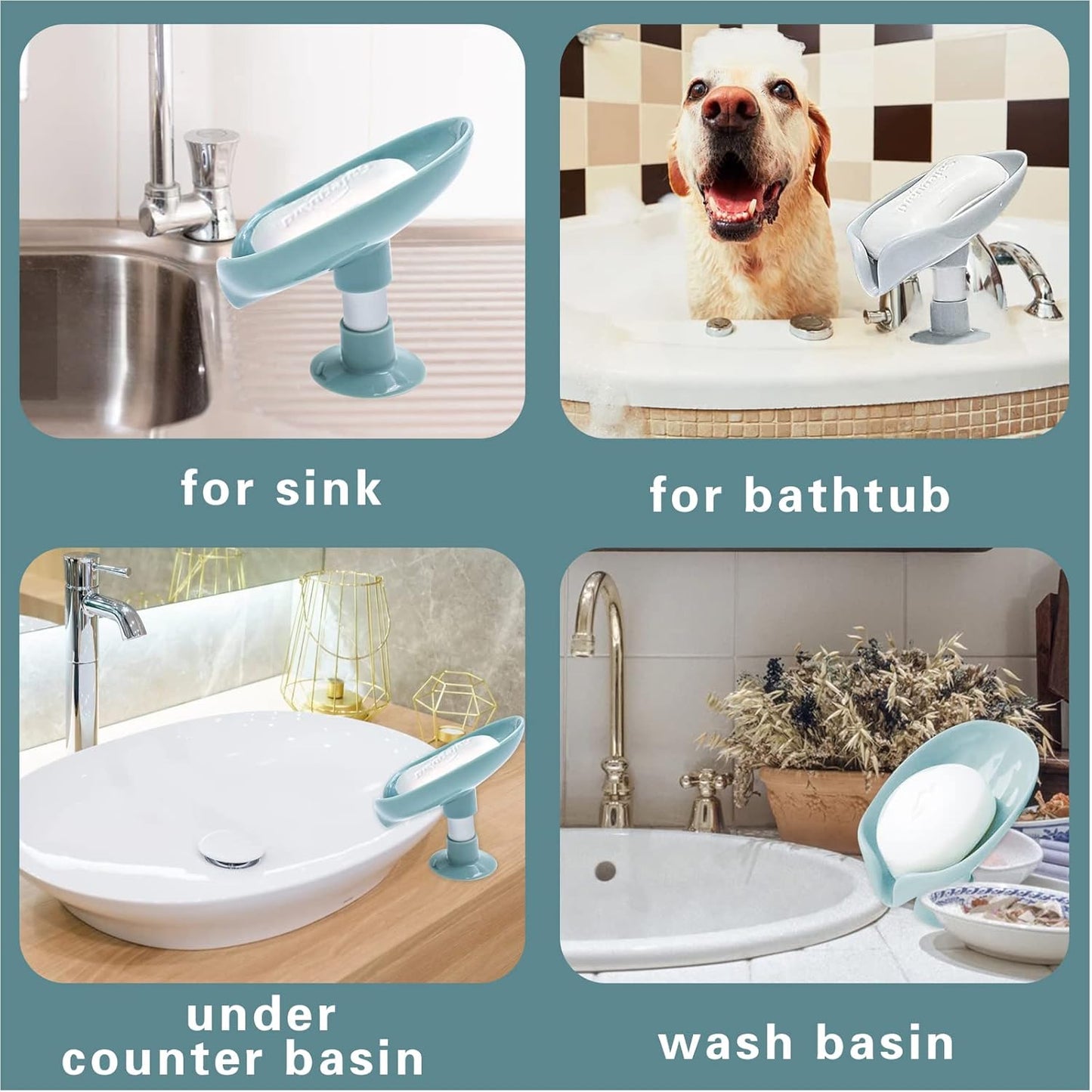 1Pcs Suction Upgrade Self-Drain Soap Holder with Soap Bag, Leaf-Shape Soap Dish with Suction Cup Not Punched Bar Soap Holder Soap Saver Detachable Soap Box for Shower Bathroom Kitchen Sink