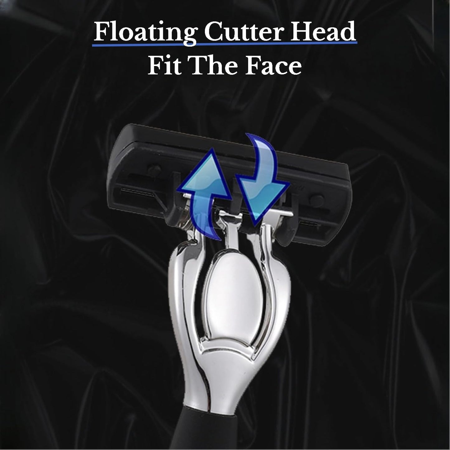 Upgrade 7-Blade Razor for Men, 7 Layers of Razor Blades, 1 Razor Handle + 3 Blade Refills, Dual Lubrication & Precision Trimmer, Lubrastrip for Comfortable Shave