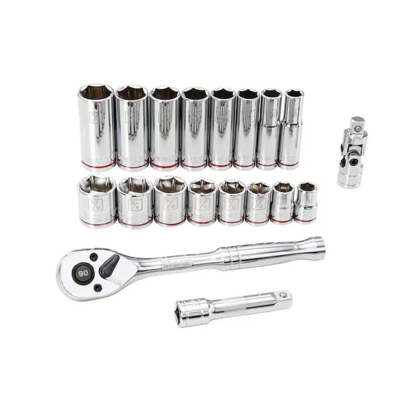 19 -Piece Standard (SAE) Mechanics Tool Set with Hard Case