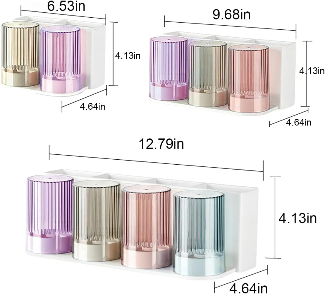 Toothbrush Holders-Couple Toothbrush Holder Wall Mounted Set,Rv Toothbrush Holder,Toothbrush Holder for Bathroom Organizer (2 Cups)