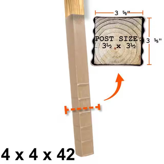 4 In. X 4 In. X 42 In. In-Ground Fence Post Decay Protection
