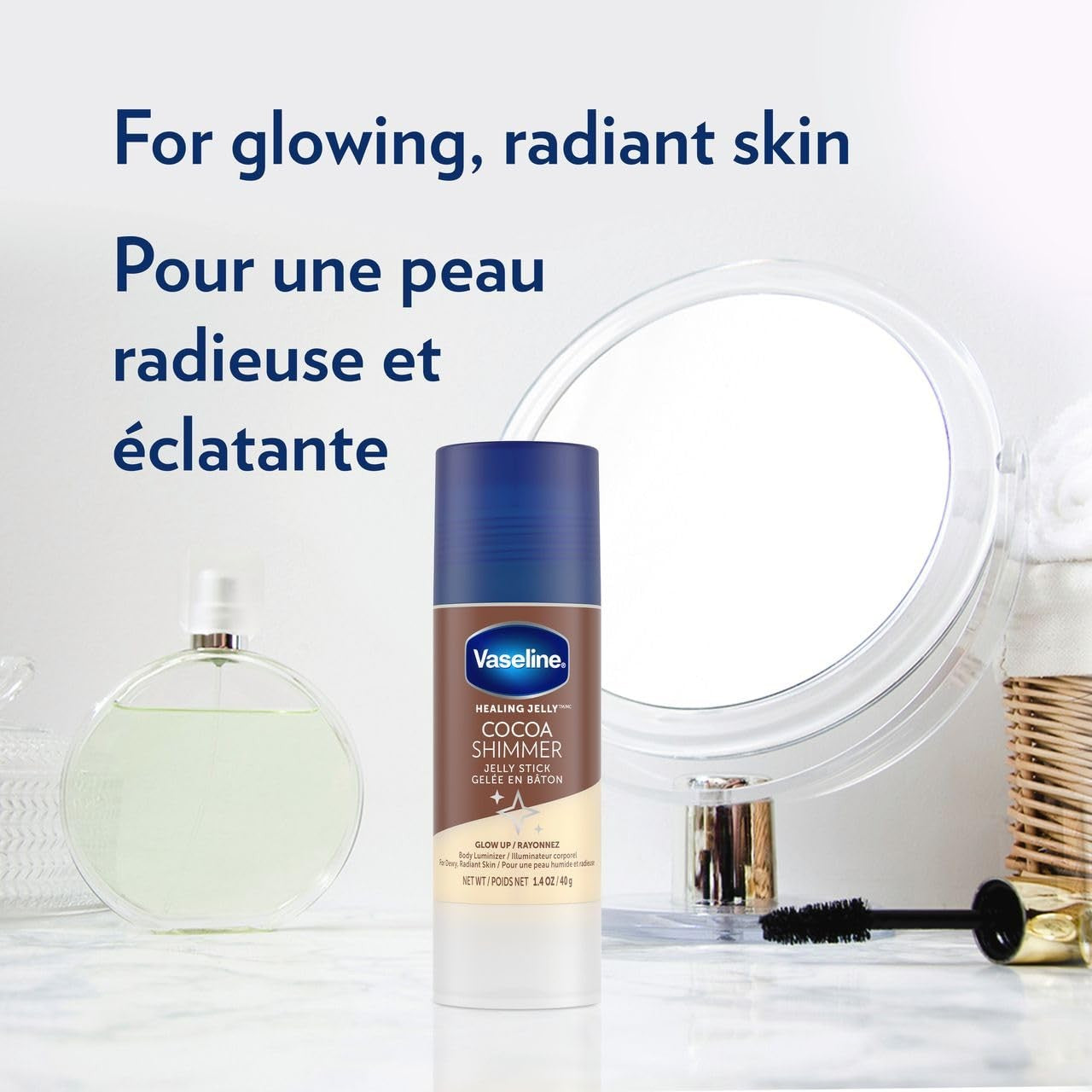Unilever Vaseline Cocoa Shimmer Jelly Stick GLOW up Body Luminizer for Dewy