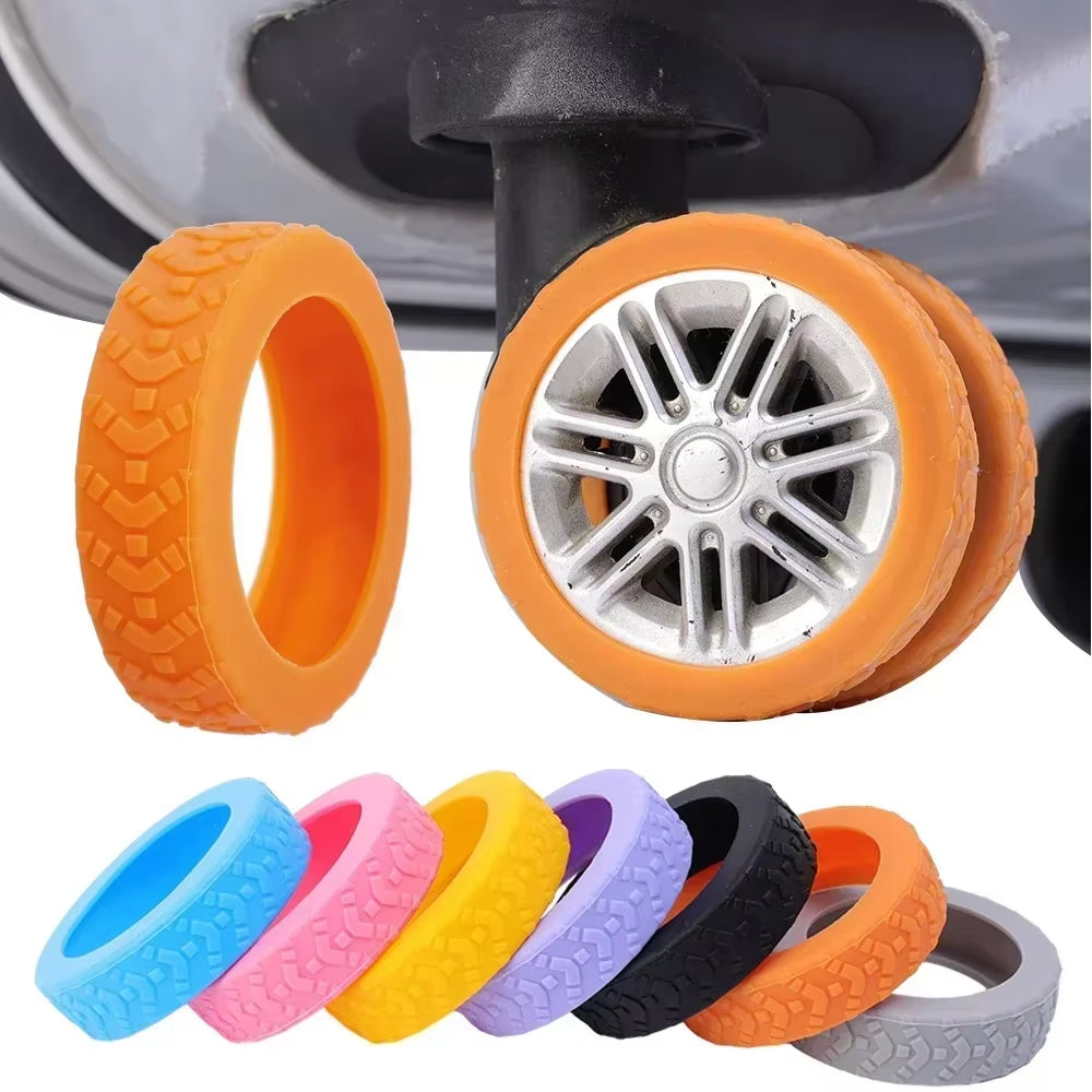 1/24Pcs Thicken Texture Silicone Wheels Protector for Luggage Reduce Noise Travel Luggage Wheels Cover Luggage Accessories