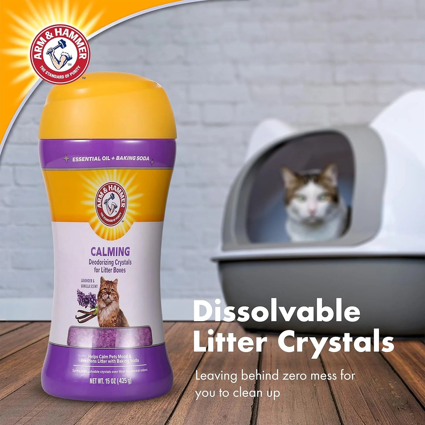 Cat Litter Deodorizing Crystals, Lavender & Vanilla Scent 15 Oz