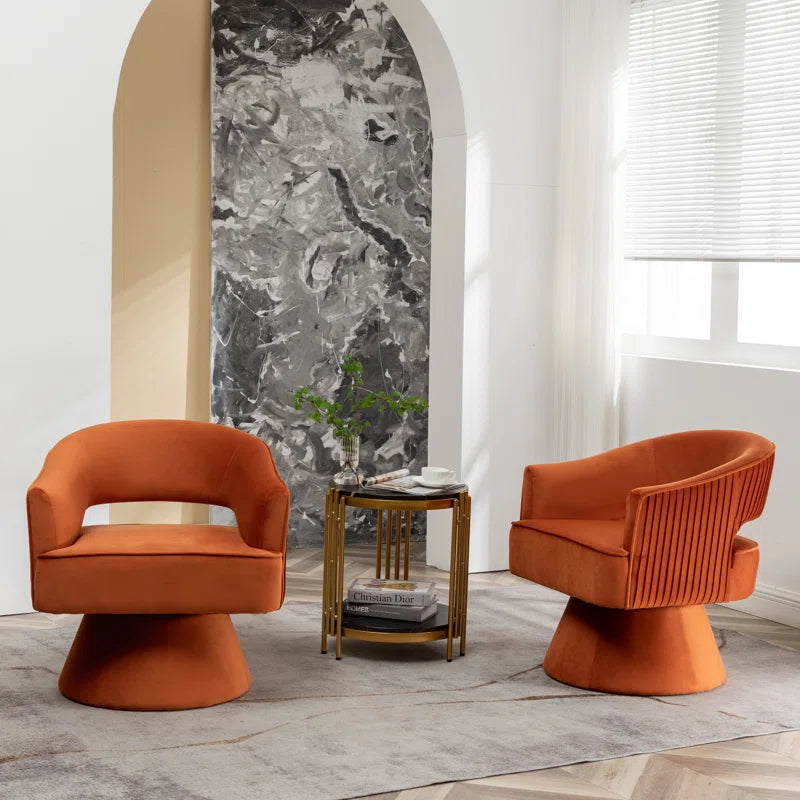 Chynna Velvet Swivel Barrel Chair