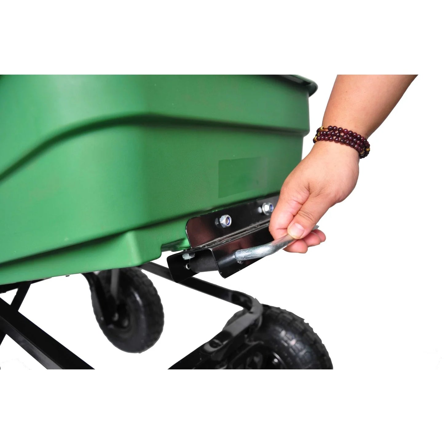 55L Folding Garden Cart 4 Wheel Dump Truck, 220Lb Capacity, 10" Pneumatic Tire, Green