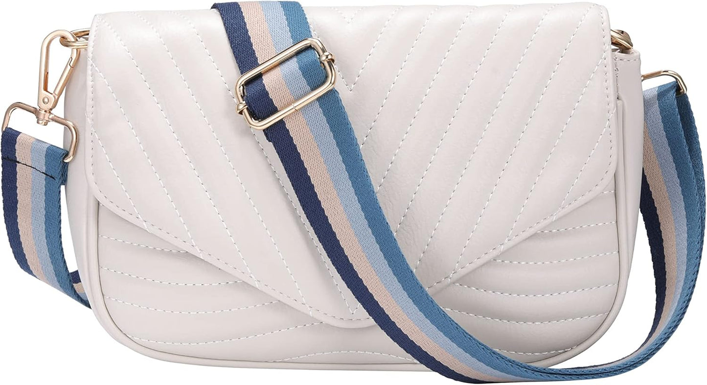 Purse Straps Replacement for Handbag Wide Crossbody Bag Straps Replacement Adjustable Shoulder Luggage Straps (Blue Stripe)