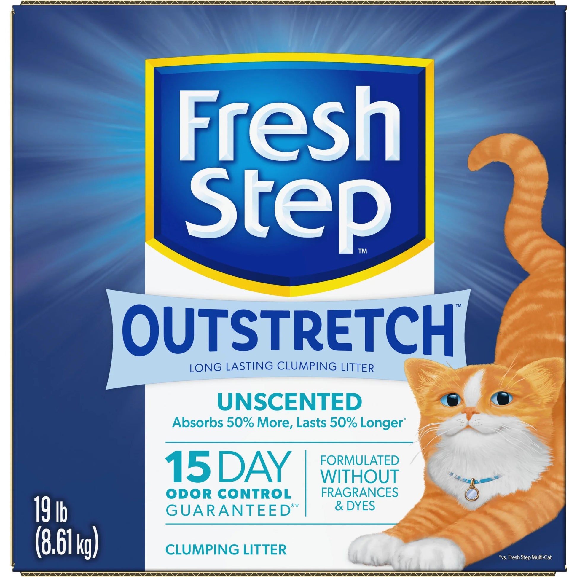 Outstretch Long Lasting Clumping Litter Simply Unscented, 19 Lb. Box