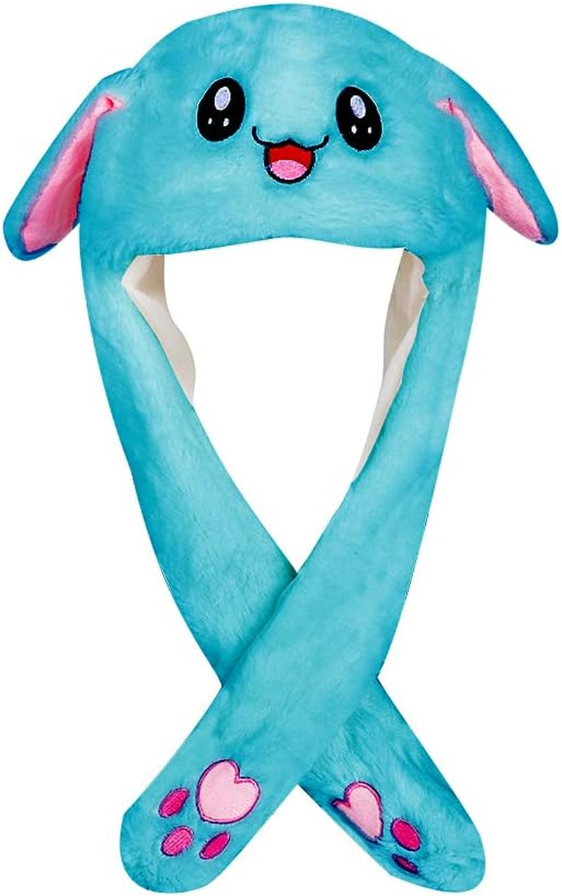 CENTER Rabbit Party Hats Christmas Hats for Adults Bunny Hat Rabbit Ears Mobile Jumping Cap Fun Hat (Blue)