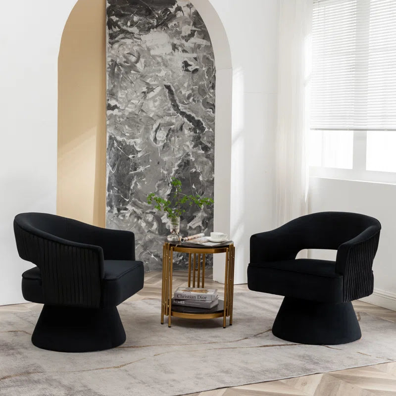 Chynna Velvet Swivel Barrel Chair