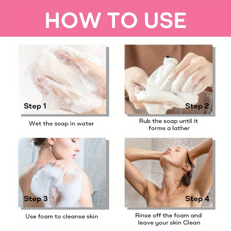 5pcs Cherry Blossom Niacinamide Soap, Rich in Cherry Blossom, Niacinamide Ingredients, Deep Cleansing, Makeup Remover, Hydrating and Moisturizing for All Light Beige Types, Long-Lasting Fragrance, Ideal Gift for Mother'S Day,