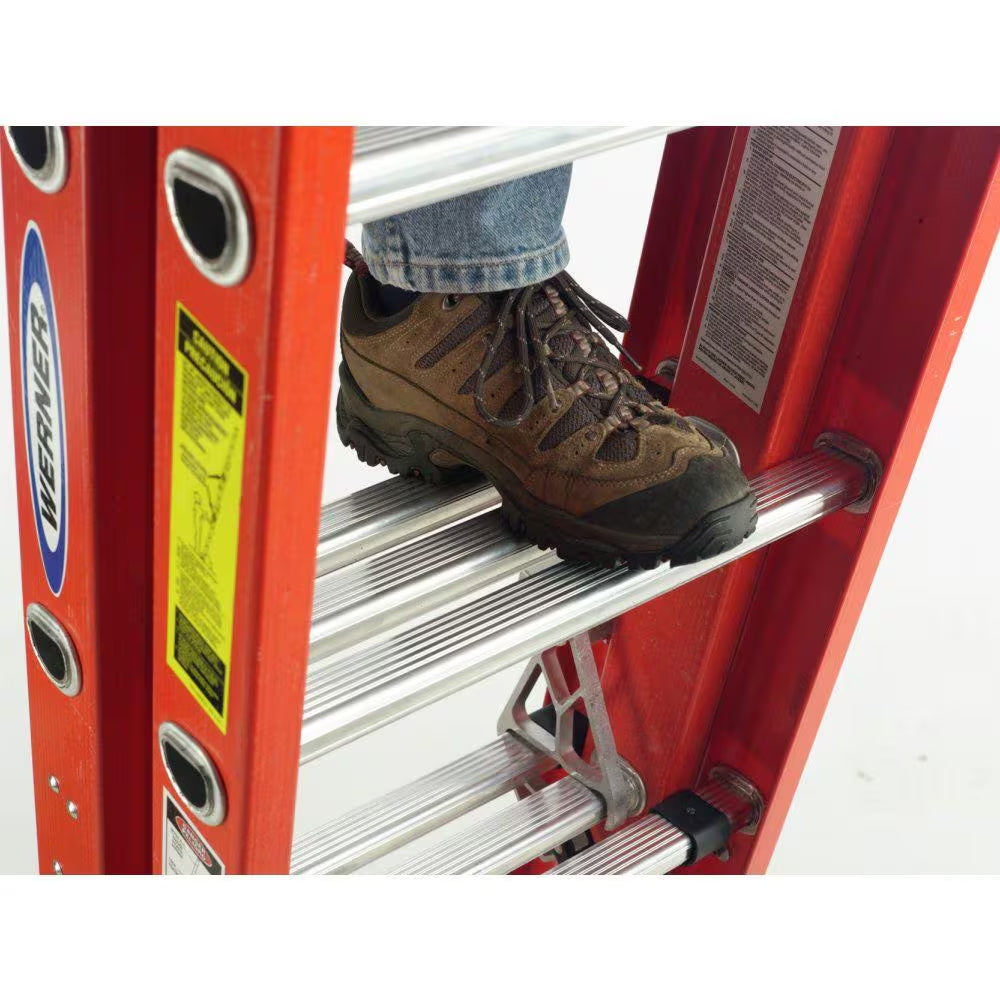16 Ft. Fiberglass Compact Extension Ladder with 300 Lb. Load Capacity Type IA Duty Rating